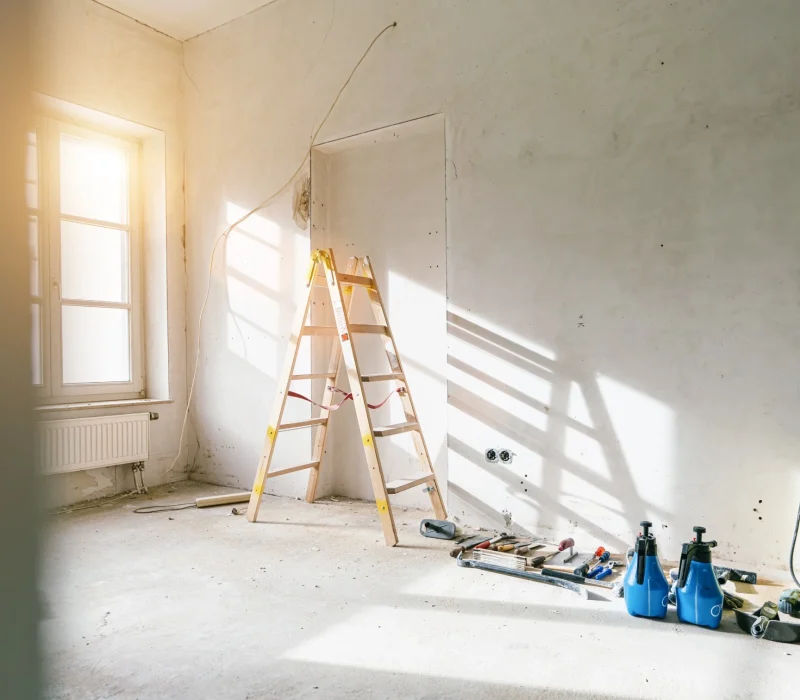 Interior construction site home